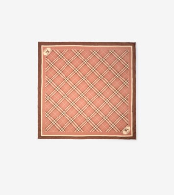 Check Knight Stamp Silk Scarf Light clay ®