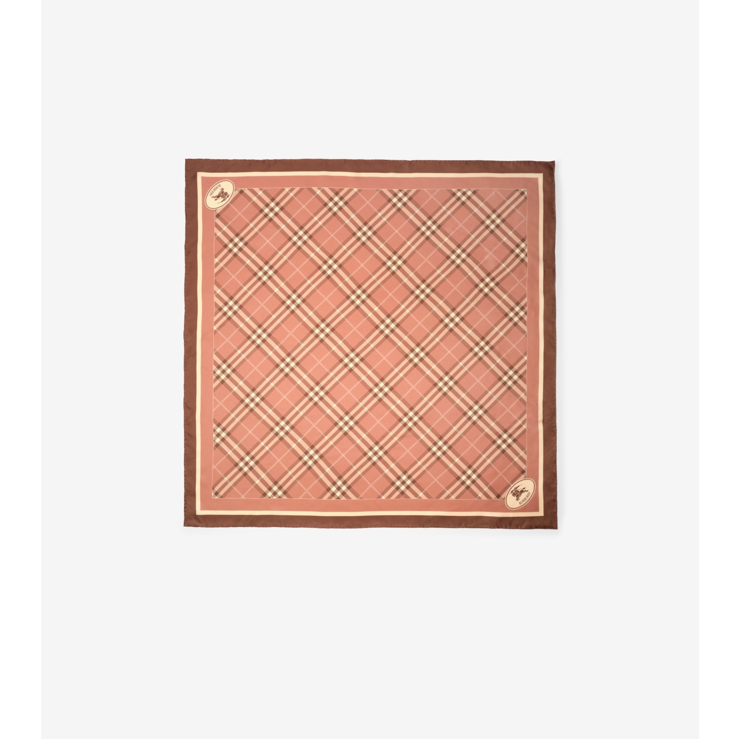 Check Knight Stamp Silk Scarf