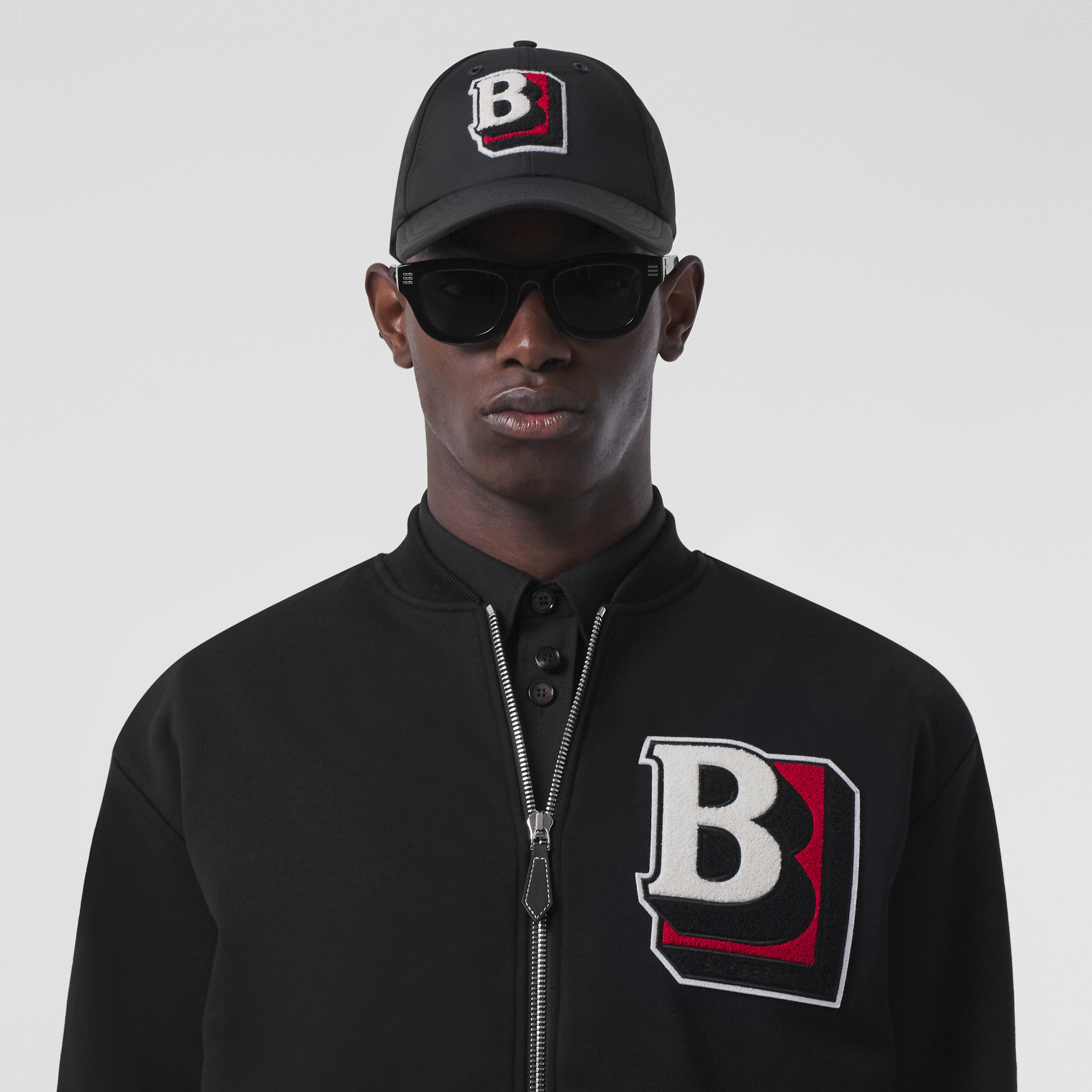 Letter Graphic Cotton Blend Bomber Jacket in Black - Men | Burberry® Official - 2