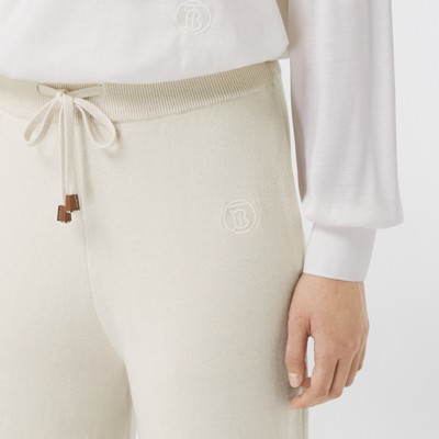 Pantaloni da jogging in misto cashmere con monogramma (Écru) - Donna | Sito  ufficiale Burberry®