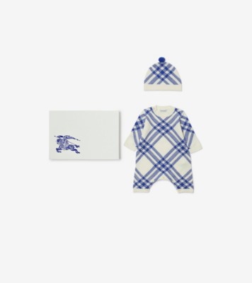 チェック ウールカシミア ツーピース ベイビーギフトセット (ナイト／ソルト) - チルドレンズ | Burberry®公式サイト