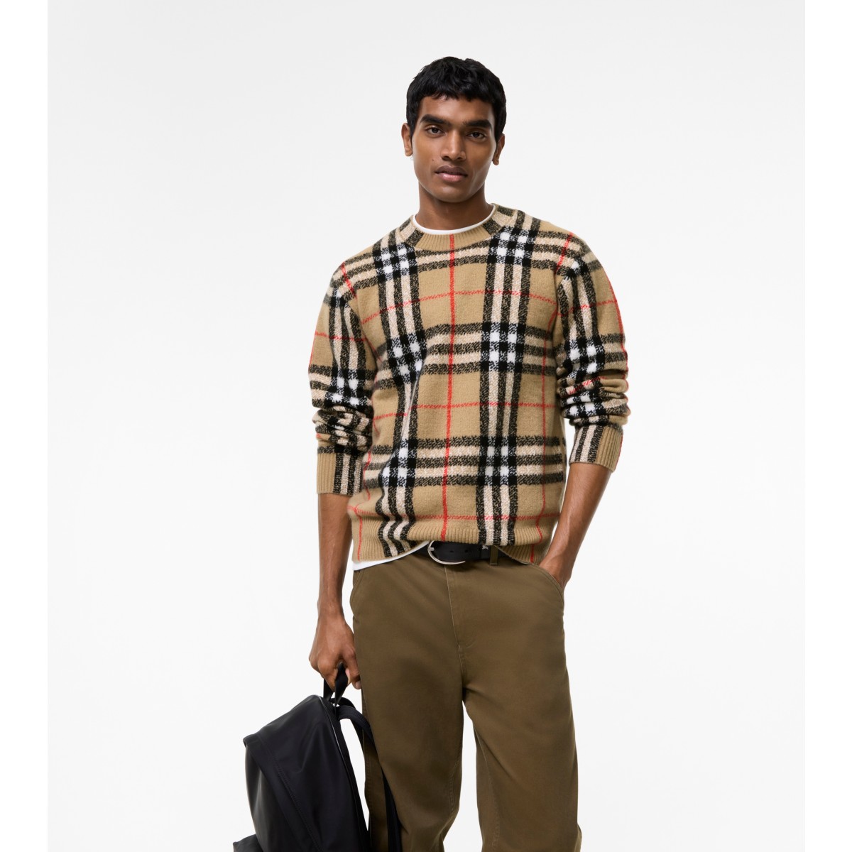  Check Cashmere Sweater
