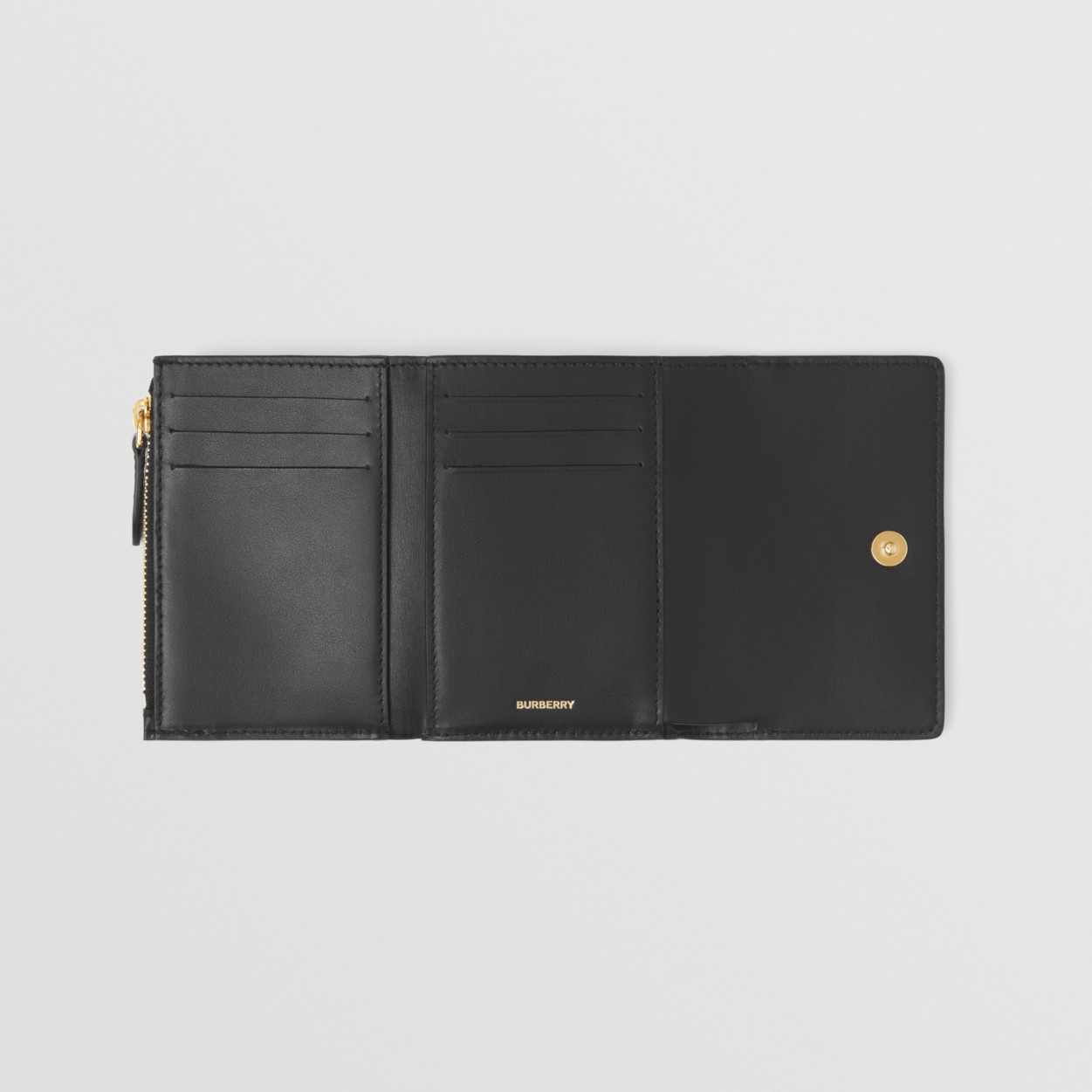 バーバリーのSmall Check and Leather Folding Wallet