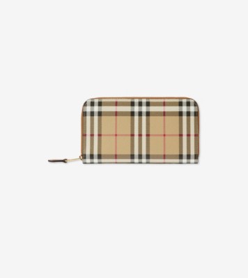 Check Zip Wallet in Archive beige/birch brown - Women, Vintage Check |  Burberry® Official