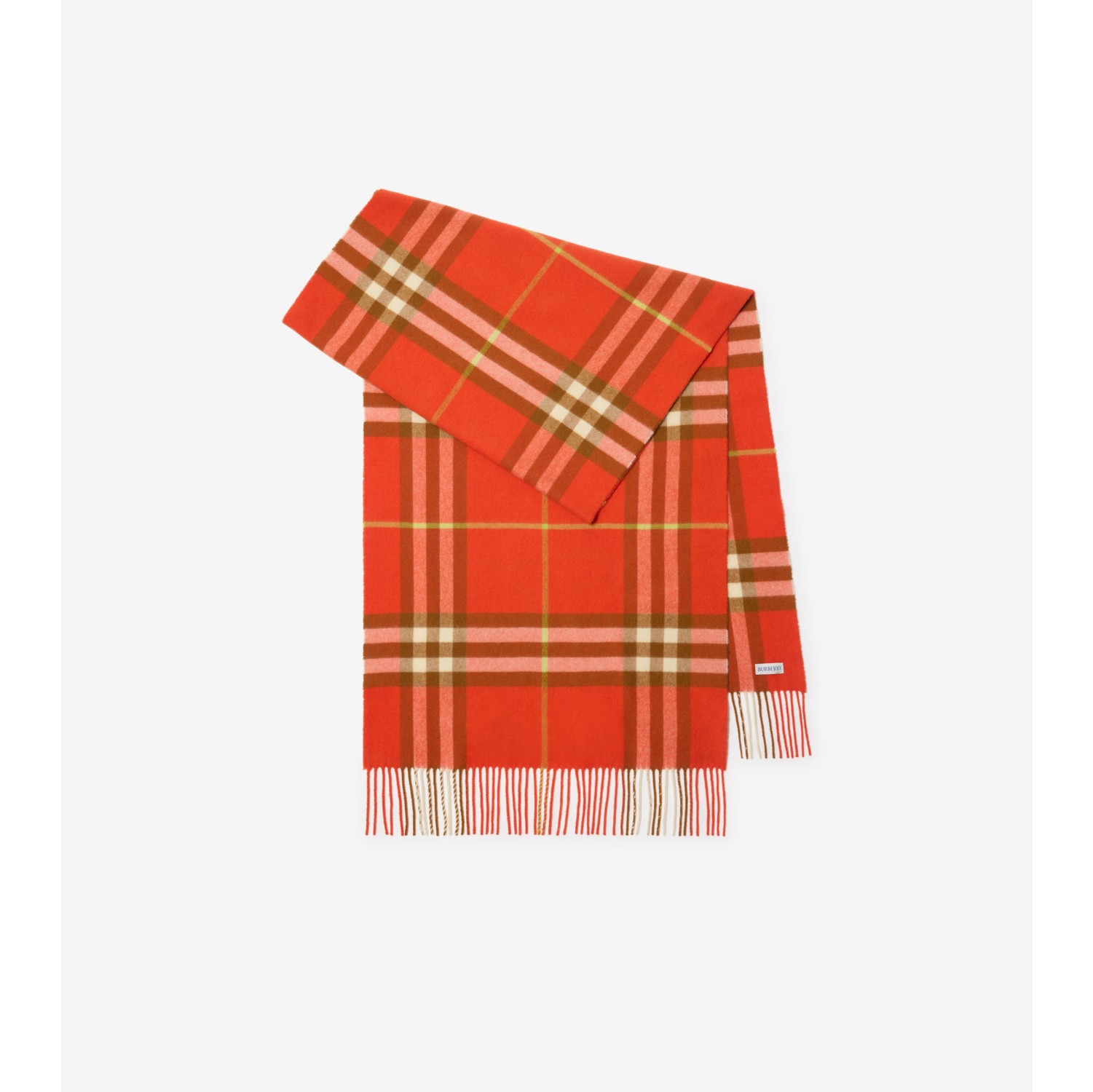 Wide Check Cashmere Scarf