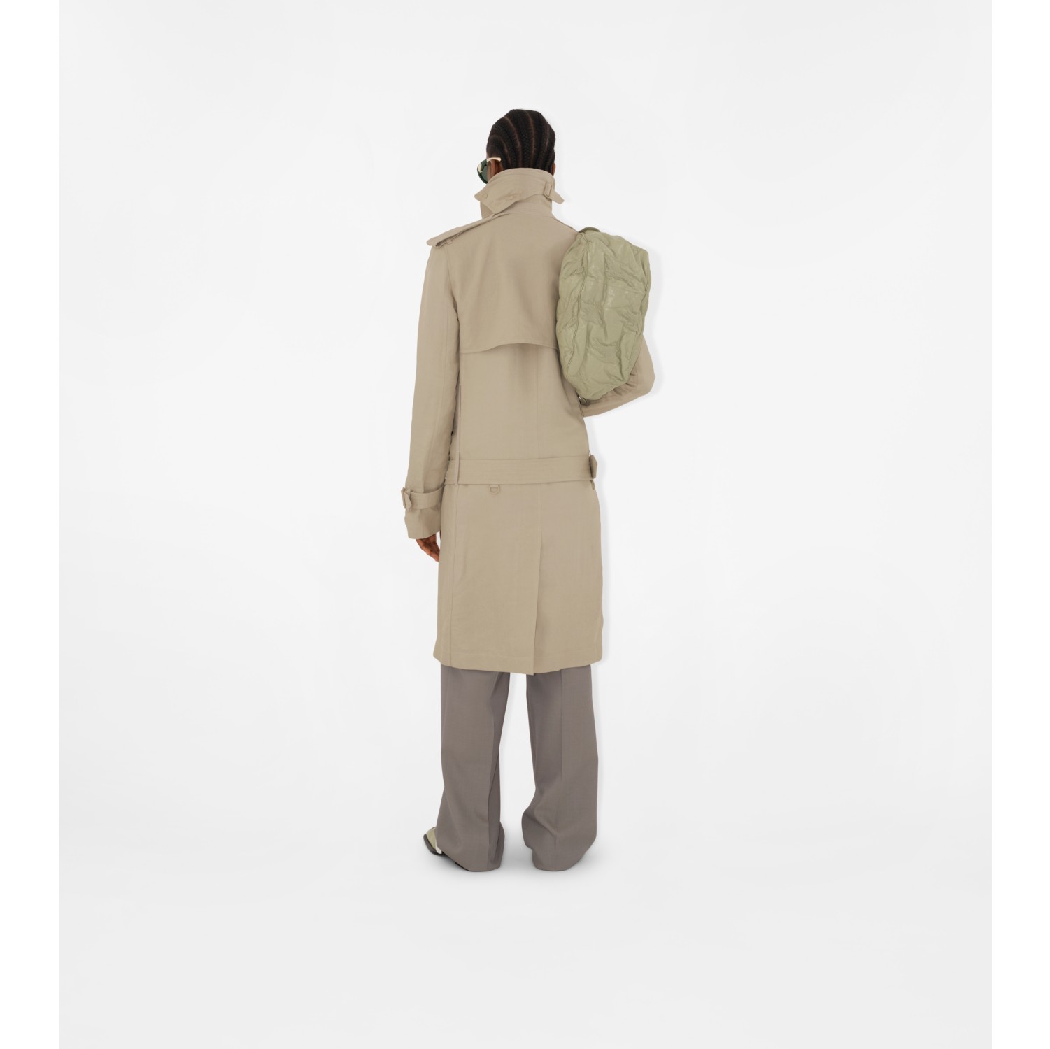 Long Tricotine Trench Coat