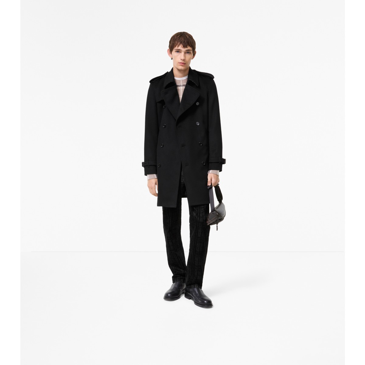  Check Mid-length Cashmere Hastings Trench Coat