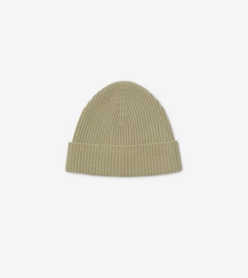 Burberry Green Ribbed Cashmere Beanie