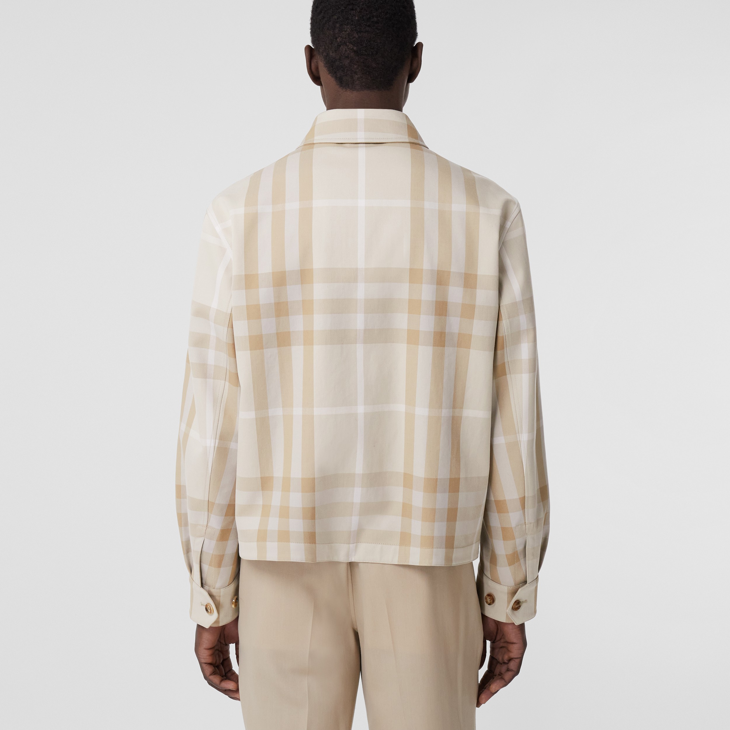 Reversible Check Cotton Harrington Jacket in Soft Fawn - Men | Burberry® Official - 3