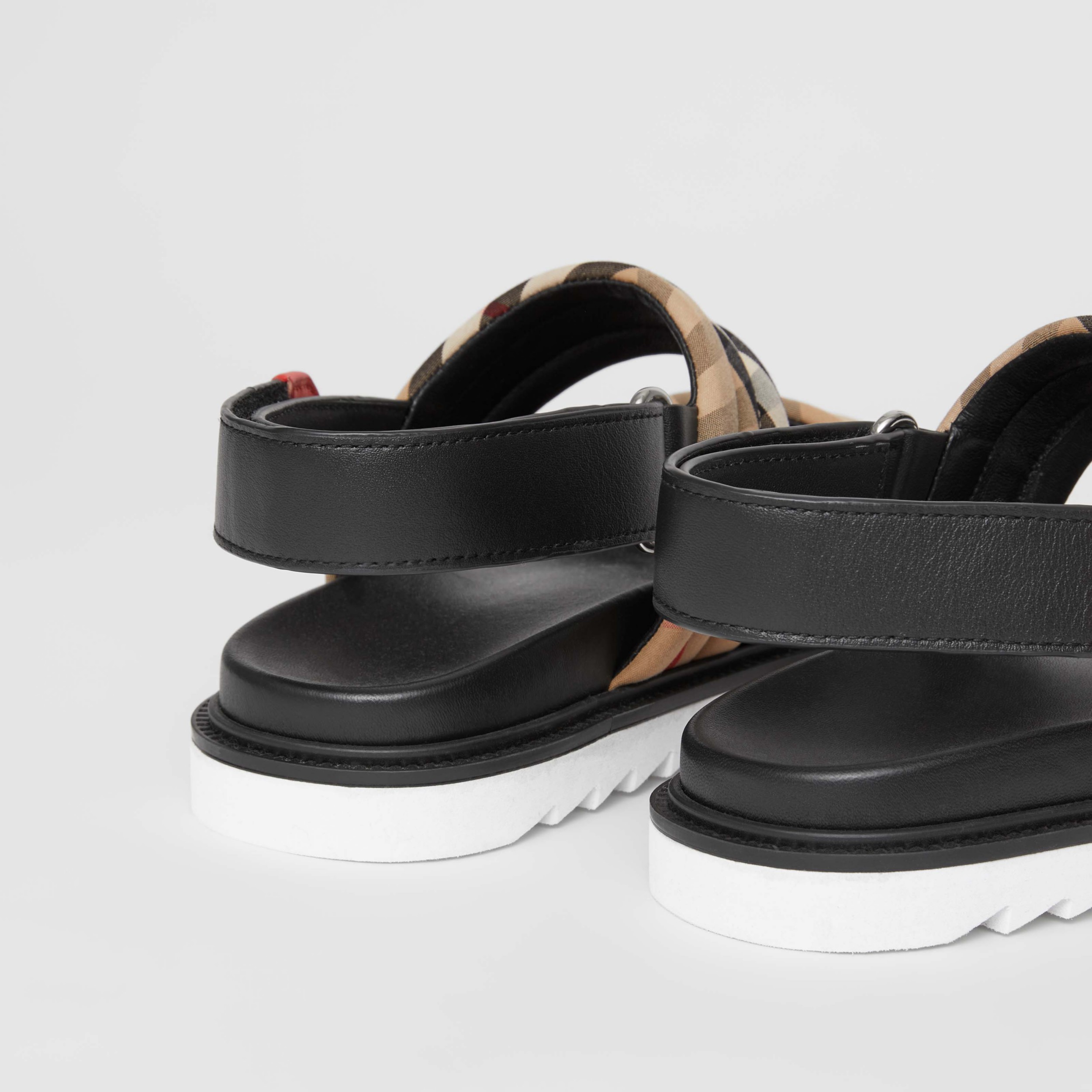 flat quilted sandals with platform sole