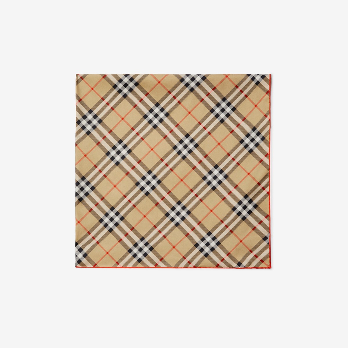 Burberry Check Silk Scarf In Brown