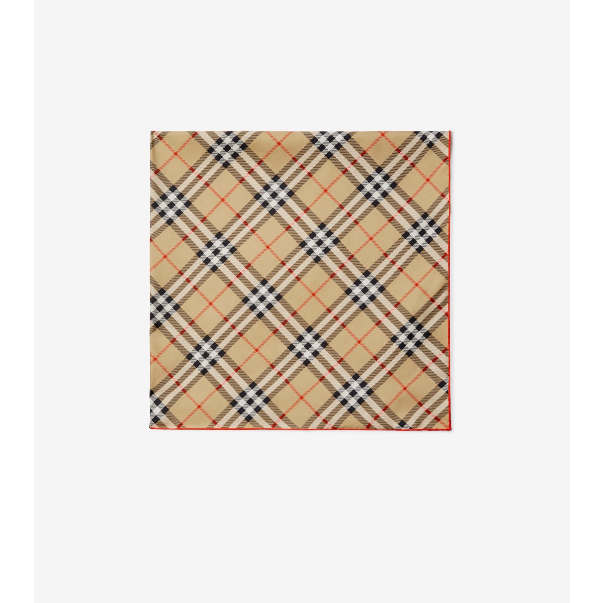 Burberry Check Silk Scarf In Brown