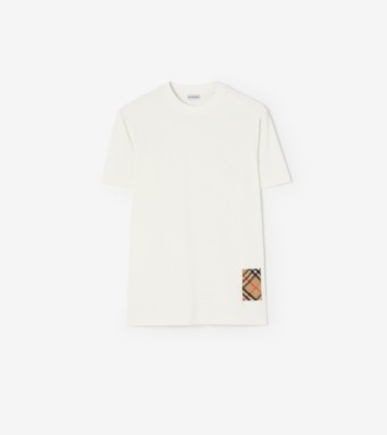 Check Label Cotton T shirt Chalk ®