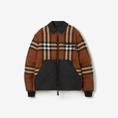 Burberry Exaggerated-check Down Puffer Jacket In Dark Birch Brown