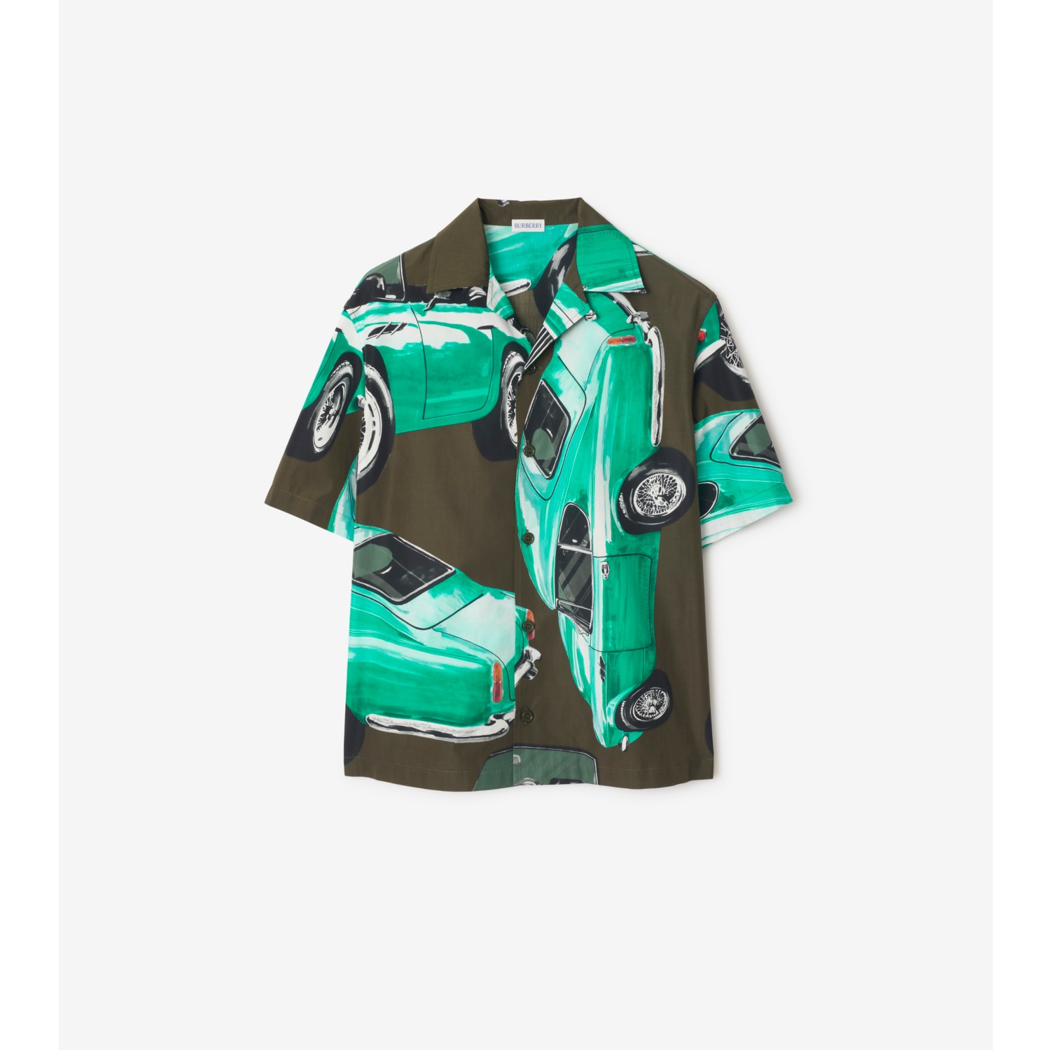Chemise casual en popeline de coton à imprimé Car