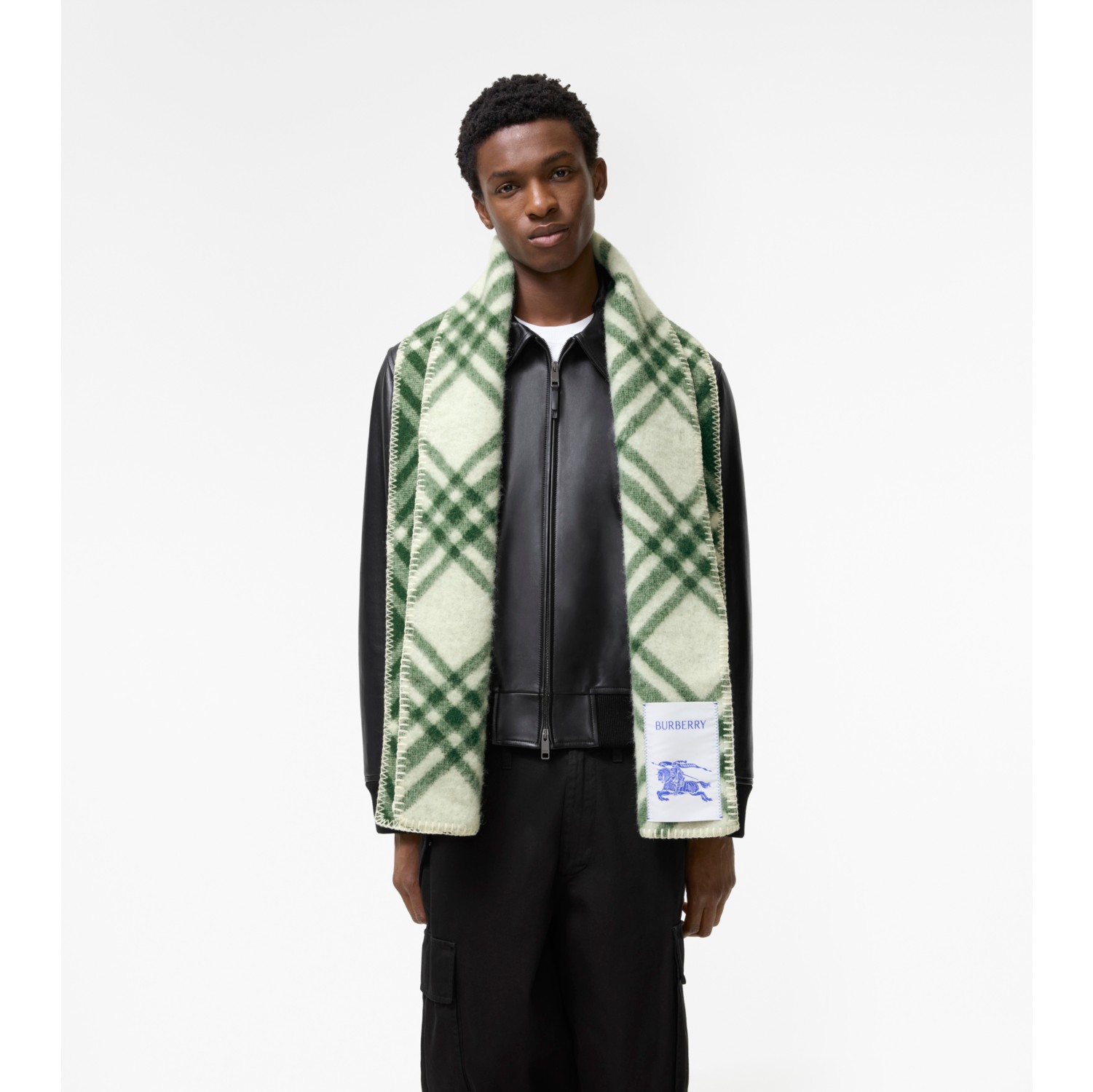チェック ウールスカーフ (テニスグリーン) | Burberry®公式サイト