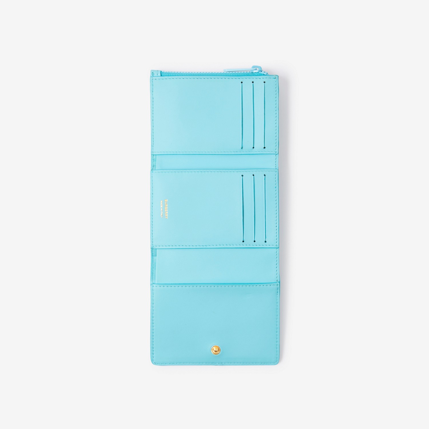 Leather Small Lola Folding Wallet in Cool Sky Blue - Women | Burberry® Official