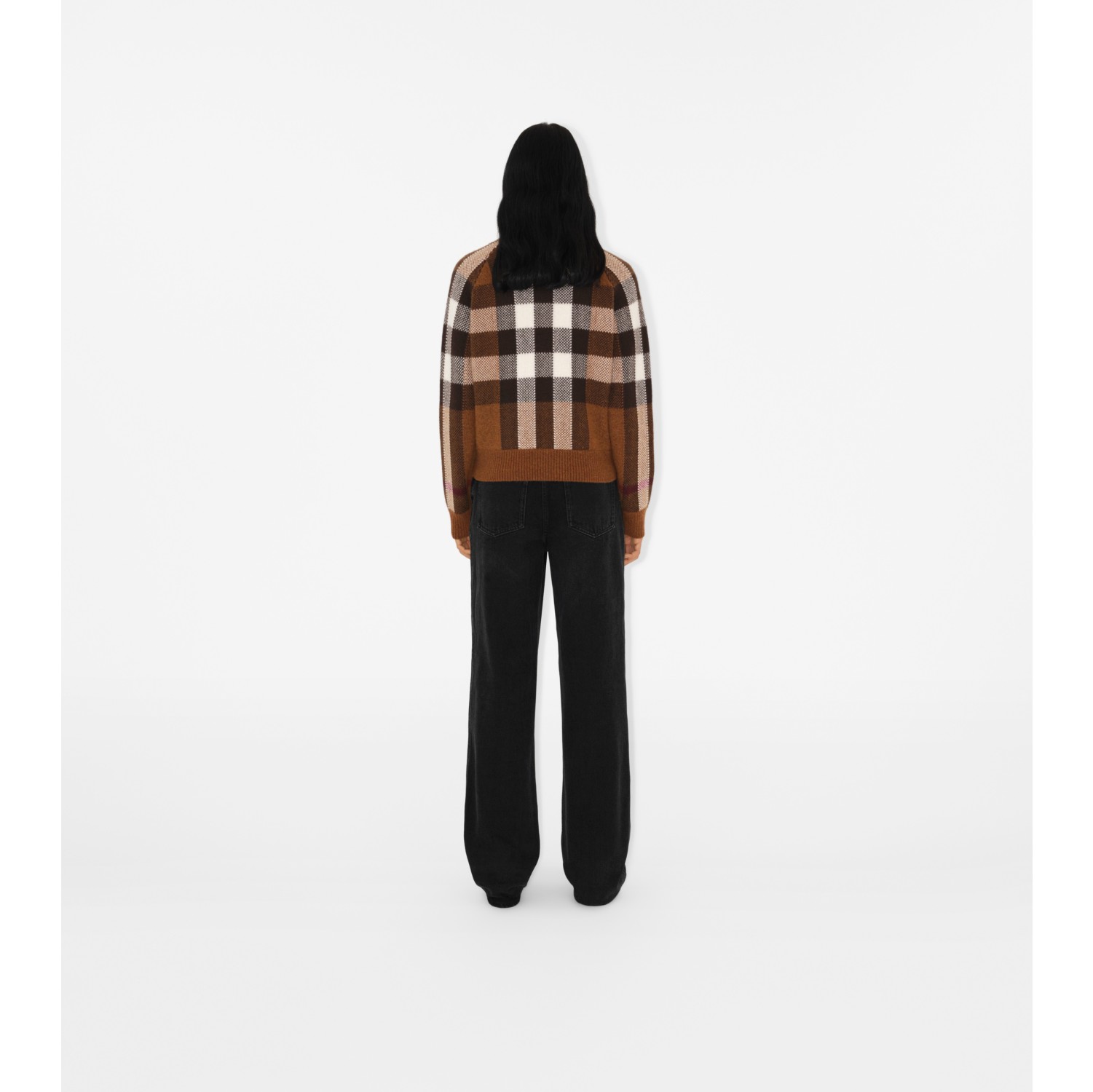 Jaqueta bomber de lã e cashmere Check