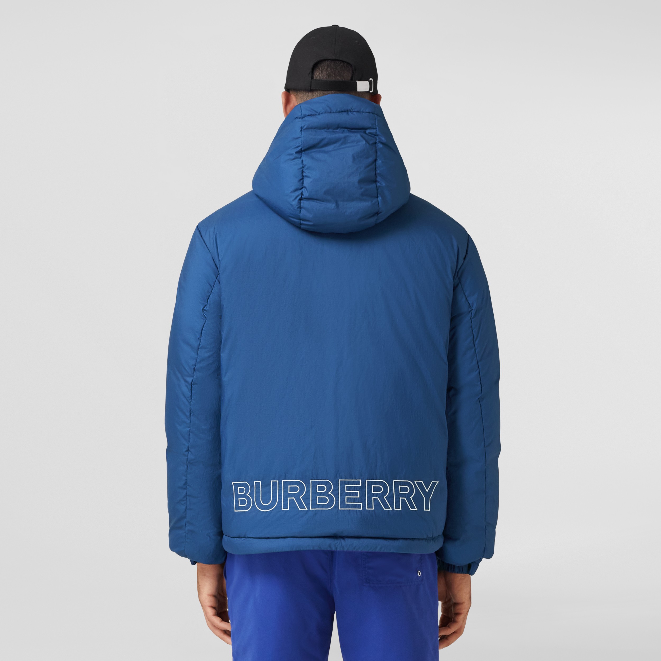 Giacca in nylon con cappuccio e logo ricamato (Blu Reale Scuro) - Uomo | Sito ufficiale Burberry® - 3