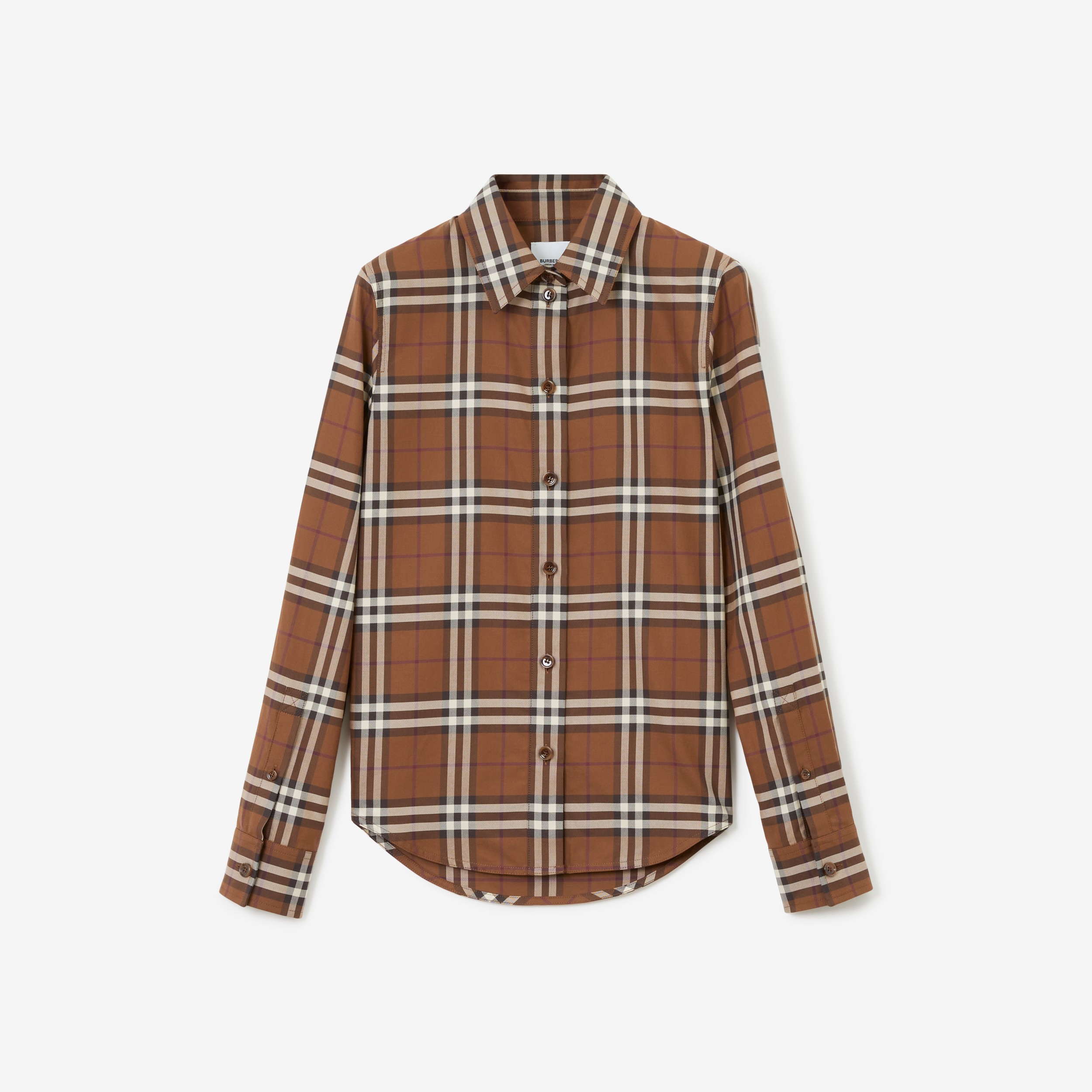 Vintage Check Cotton Shirt in Dark Birch Brown - Women | Burberry® Official