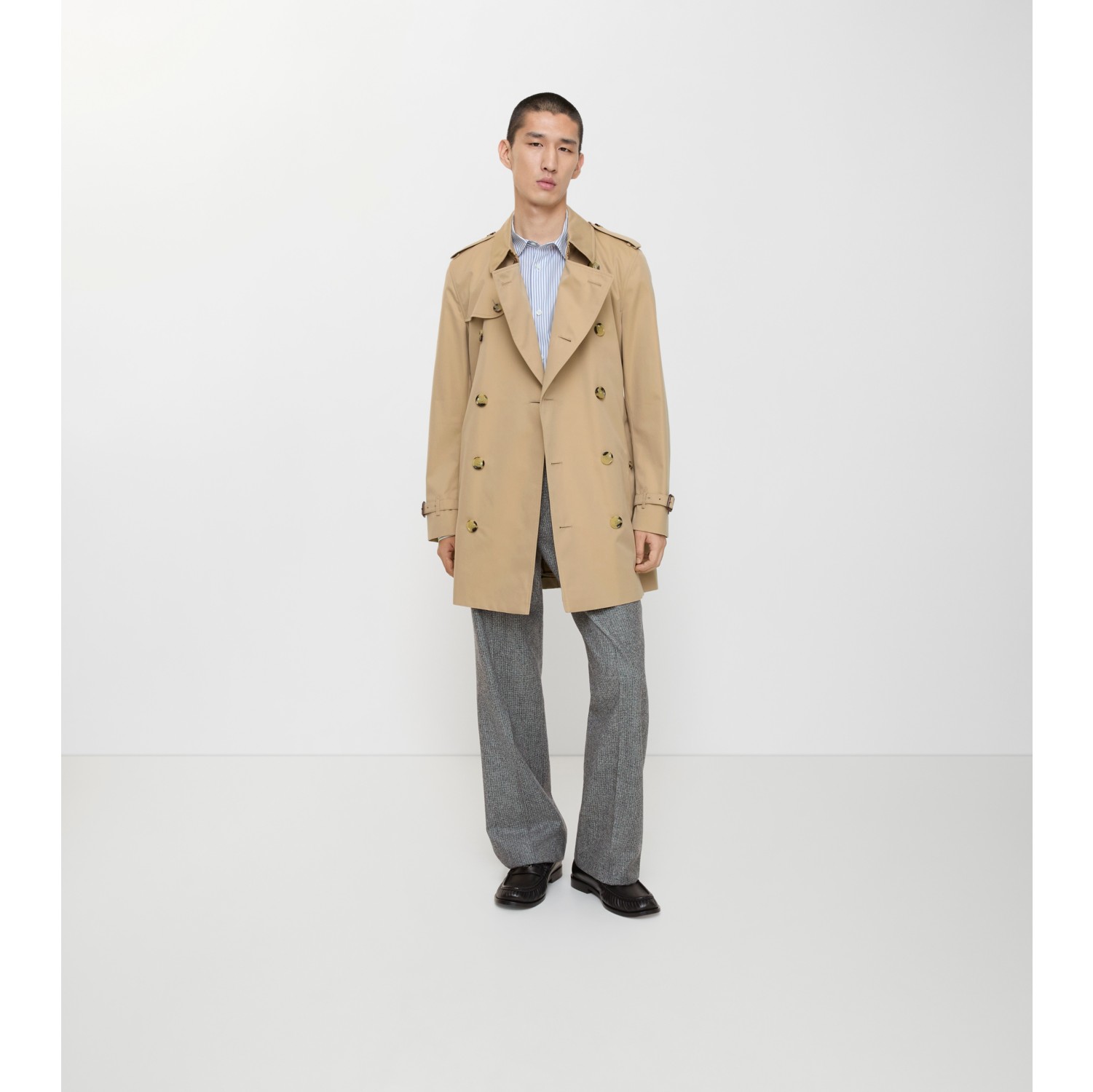 ショート ケンジントン ヘリテージ トレンチコート (ハニーベージュ