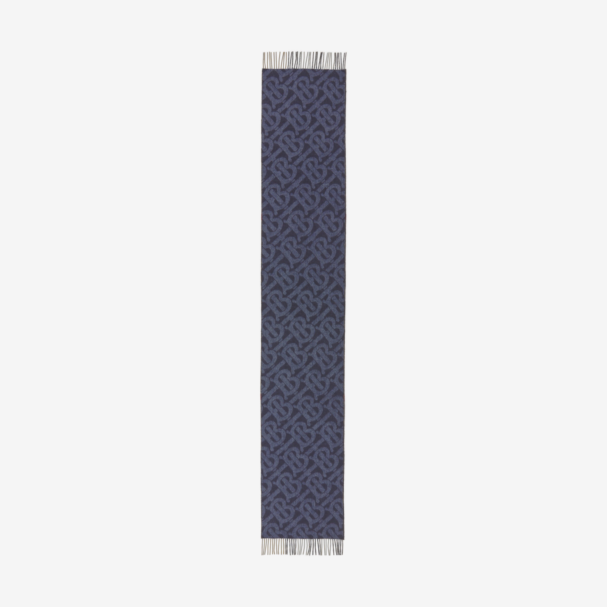 リバーシブル チェック＆モノグラム カシミアスカーフ (インディゴ) - メンズ | Burberry®公式サイト - 2