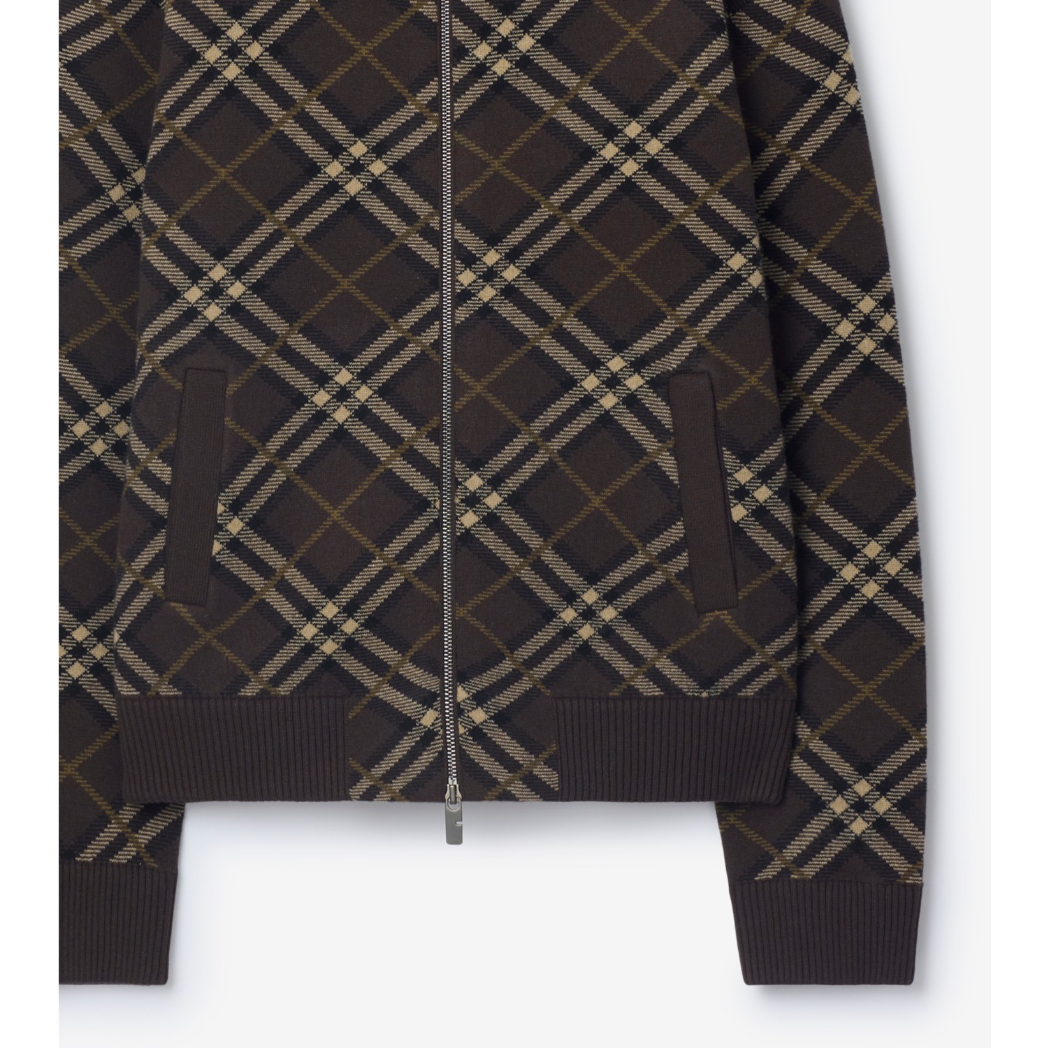 Check Wool Cashmere Bomber Jacket