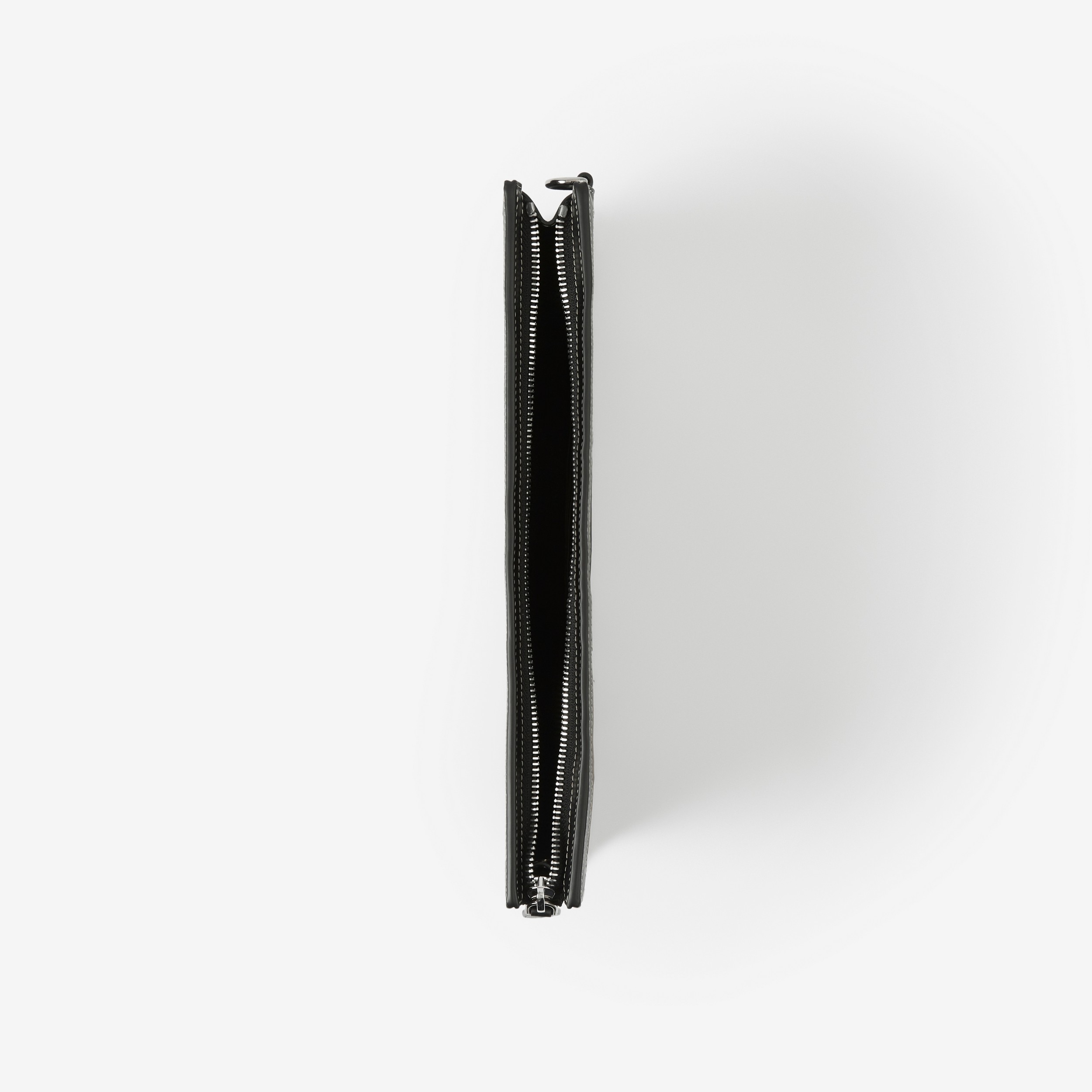 Pochette zippée check avec cuir (Bouleau Brun Sombre) - Homme | Site officiel Burberry® - 4