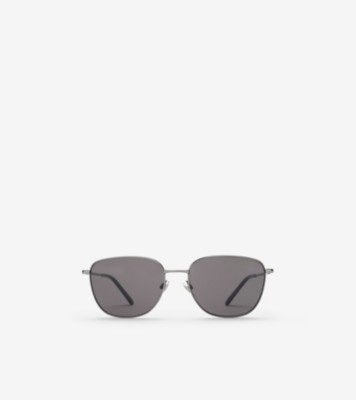 Burberry メタルチェック スクエアサングラス (ガンメタルグレー) - メンズ | Burberry®公式サイト