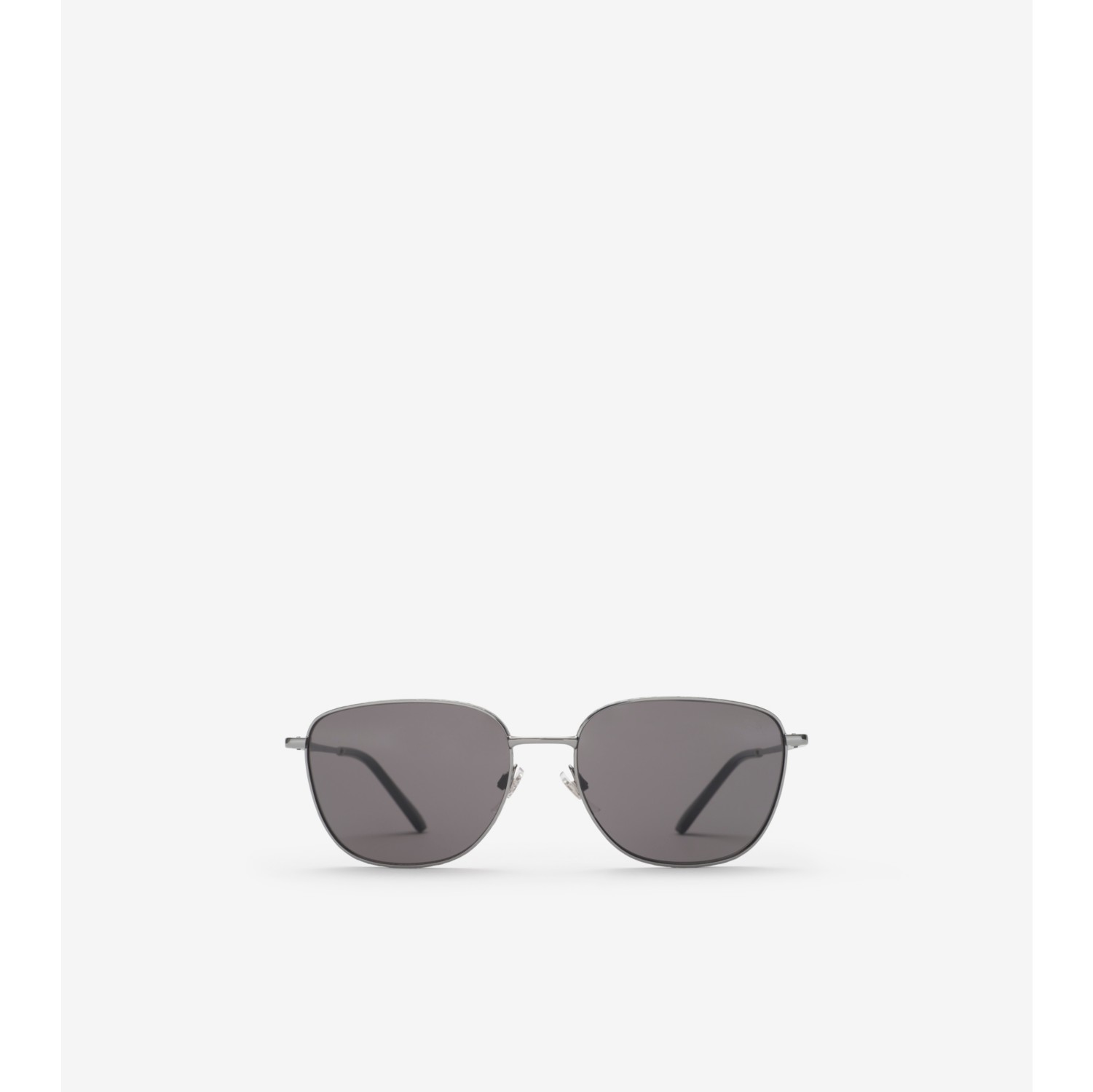 Metal Check Square Sunglasses