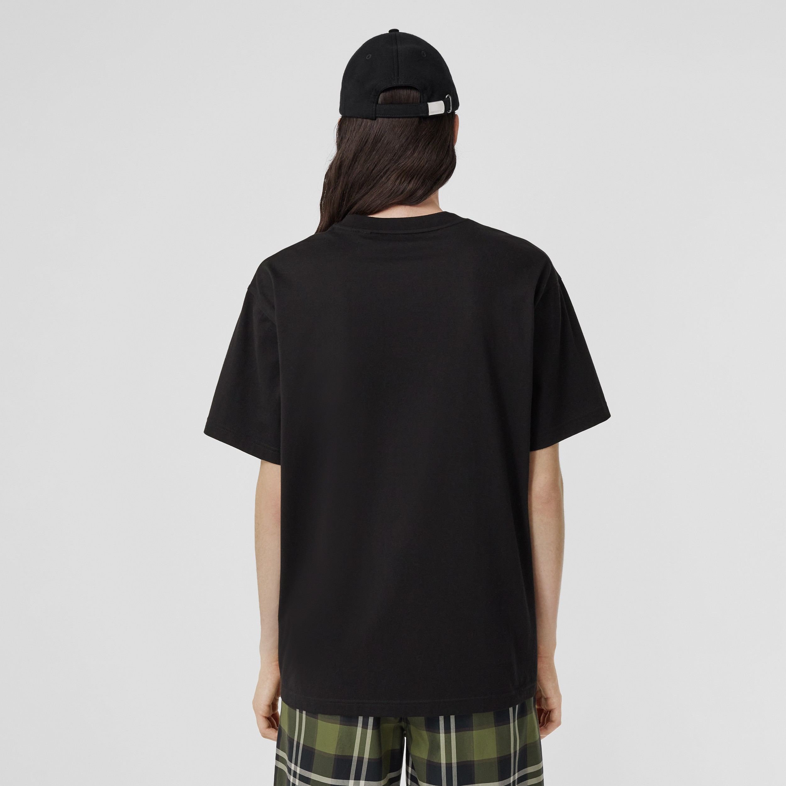 Oversize-Baumwoll-T-Shirt mit Karotasche (Schwarz) - Damen | Burberry® - 3