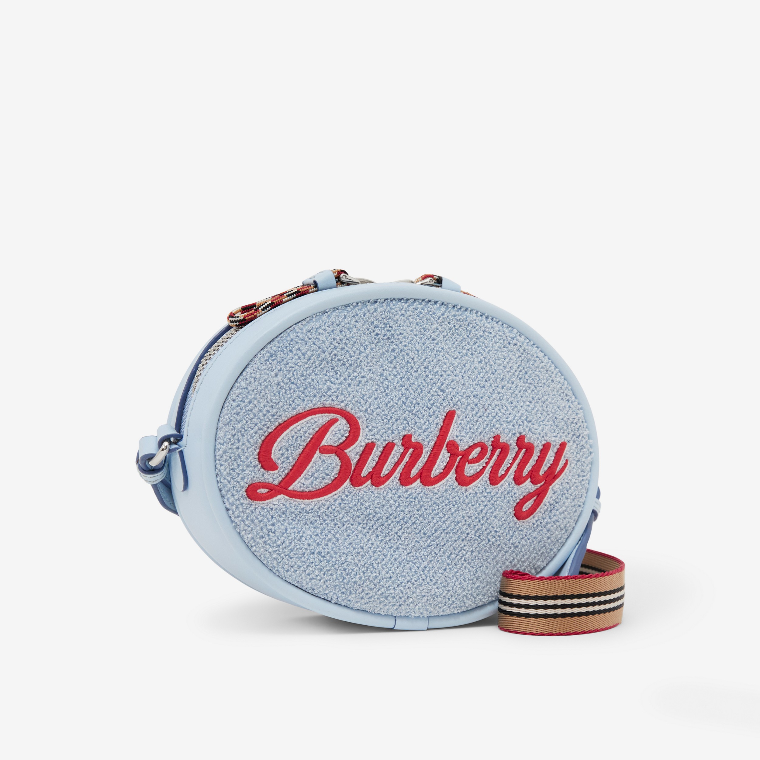Logo Script Towelling Crossbody Bag in Pale Blue - Children | Burberry® Official - 2