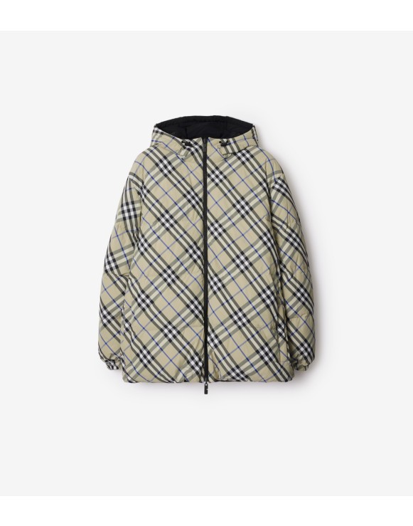 Reversible Check Nylon Puffer Jacket