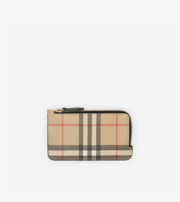 BURBERRY Vintage check zip card case