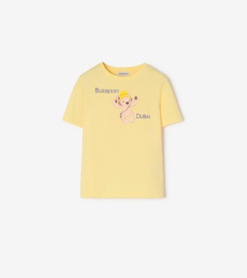 Dubai Bear Cotton T-shirt in Straw yellow | Burberry® Official