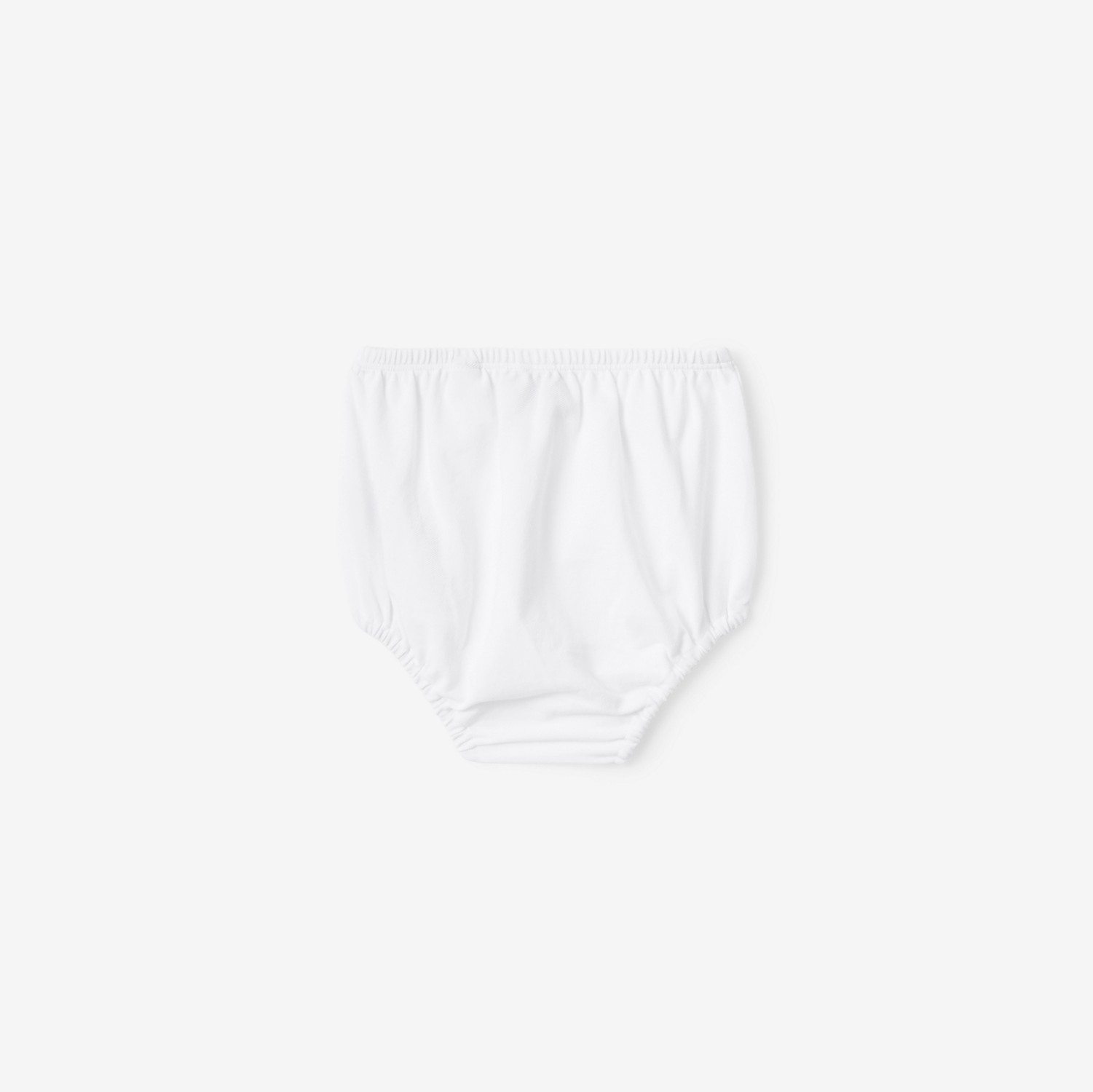 Vestitino in cotone piqué stretch con finiture tartan e pantaloncini bloomer (Bianco) - Bambini | Sito ufficiale Burberry®