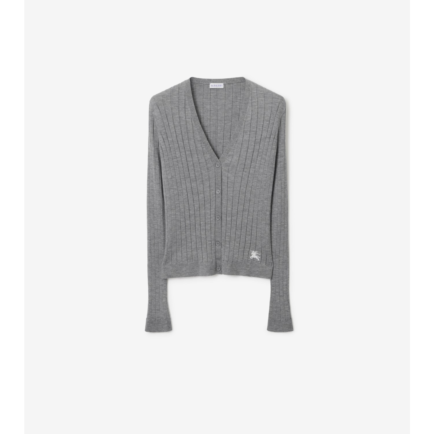 Cashmere Cardigan in Light grey melange - Women