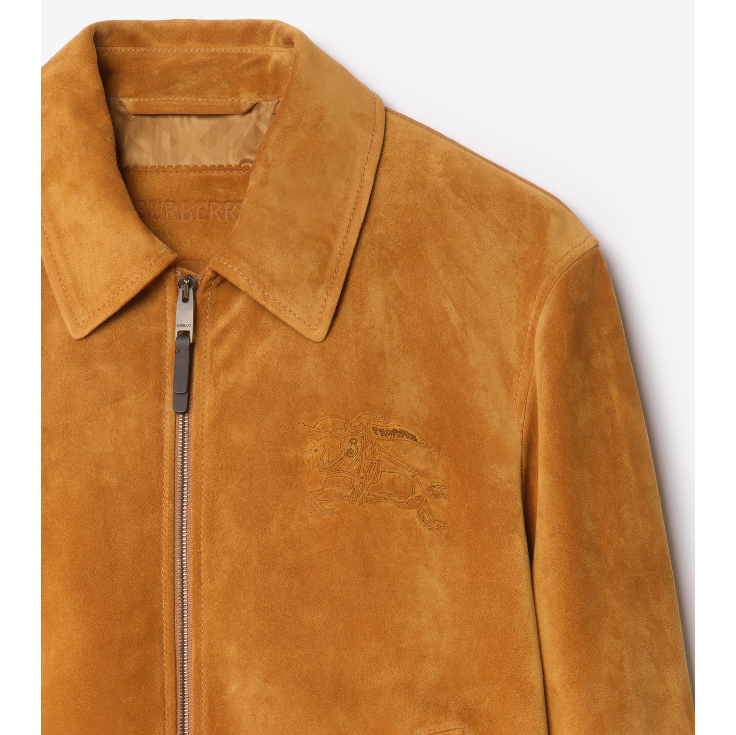 Suede Harrington Jacket in Tan - Men, Leather | Burberry® Official