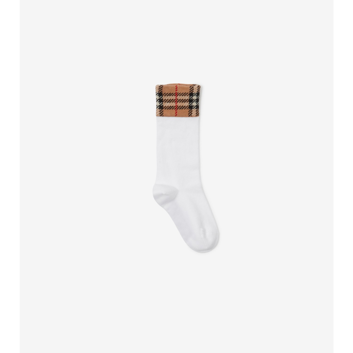 Check Panel Cotton Blend Socks Set in Black/white - Children