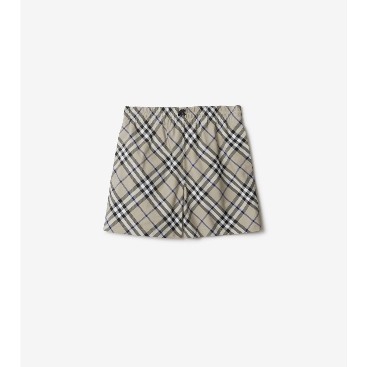 Shop Burberry Check Shorts In Lichen