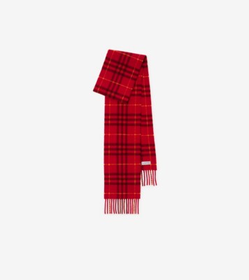 ナロー チェック カシミアスカーフ (カラント) | Burberry®公式サイト