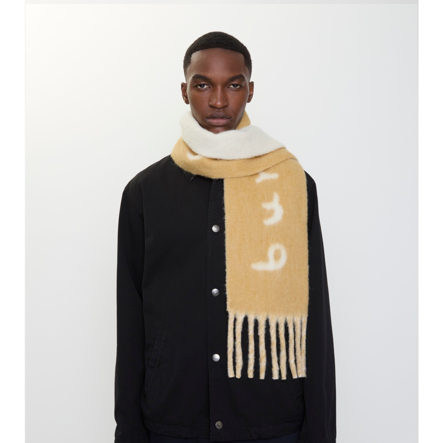 Reversible Logo Alpaca Wool Blend Scarf in Sand | Burberry® Official