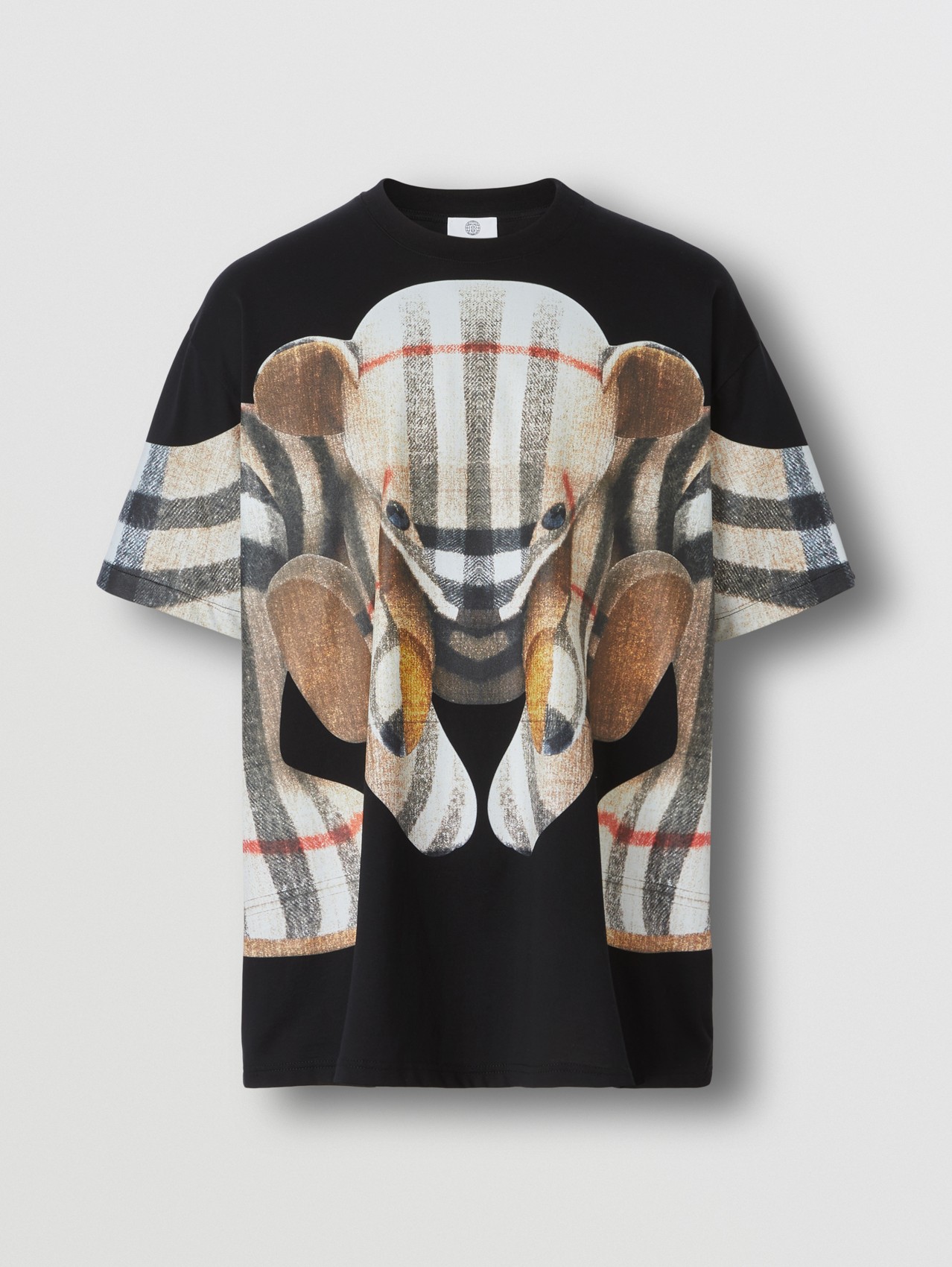 Oversize-T-Shirt aus Baumwolle mit Thomas Teddybär-Aufdruck (Schwarz)