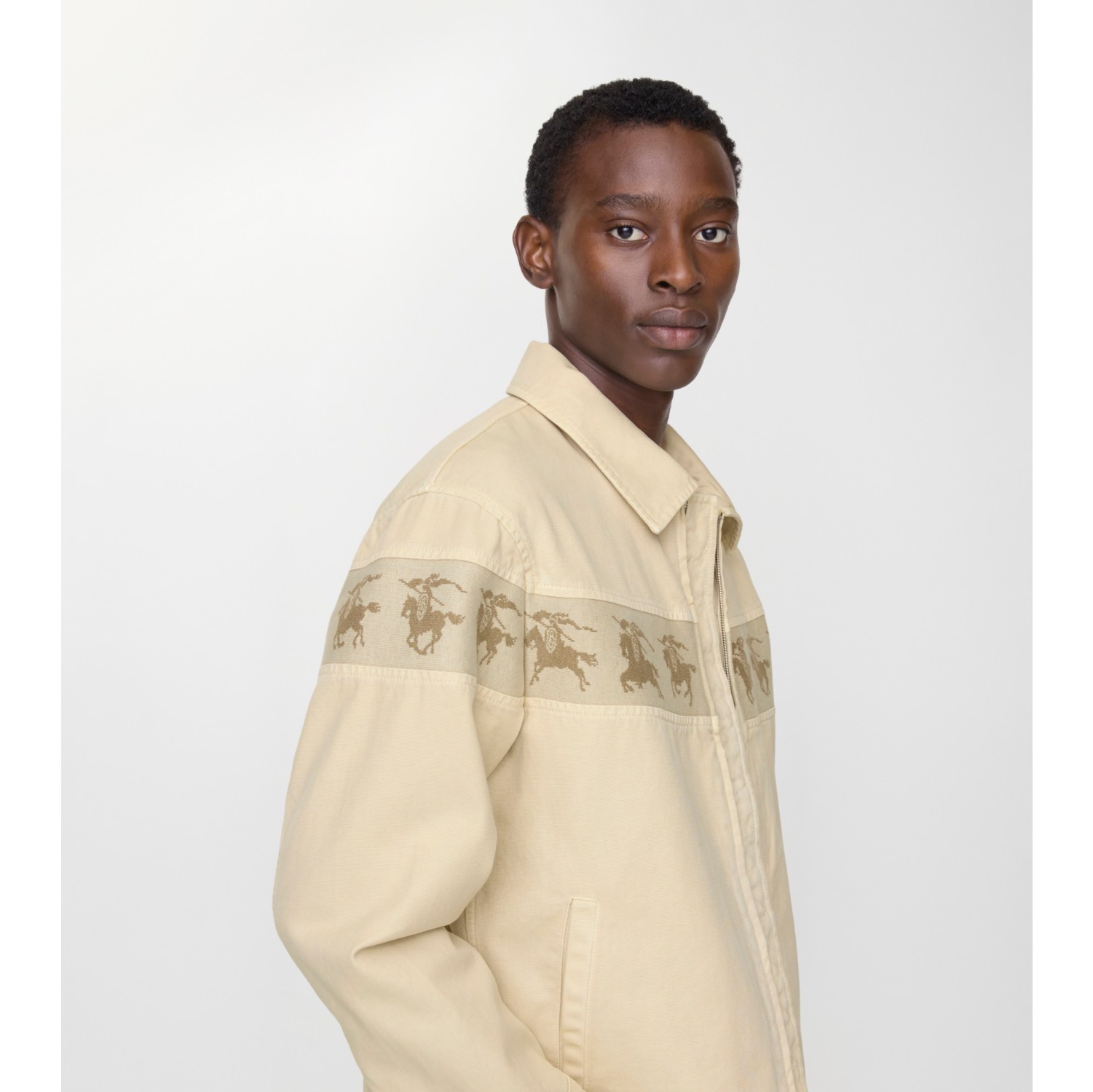 Galloping Knight Cotton Canvas Jacket in Tundra beige - Men
