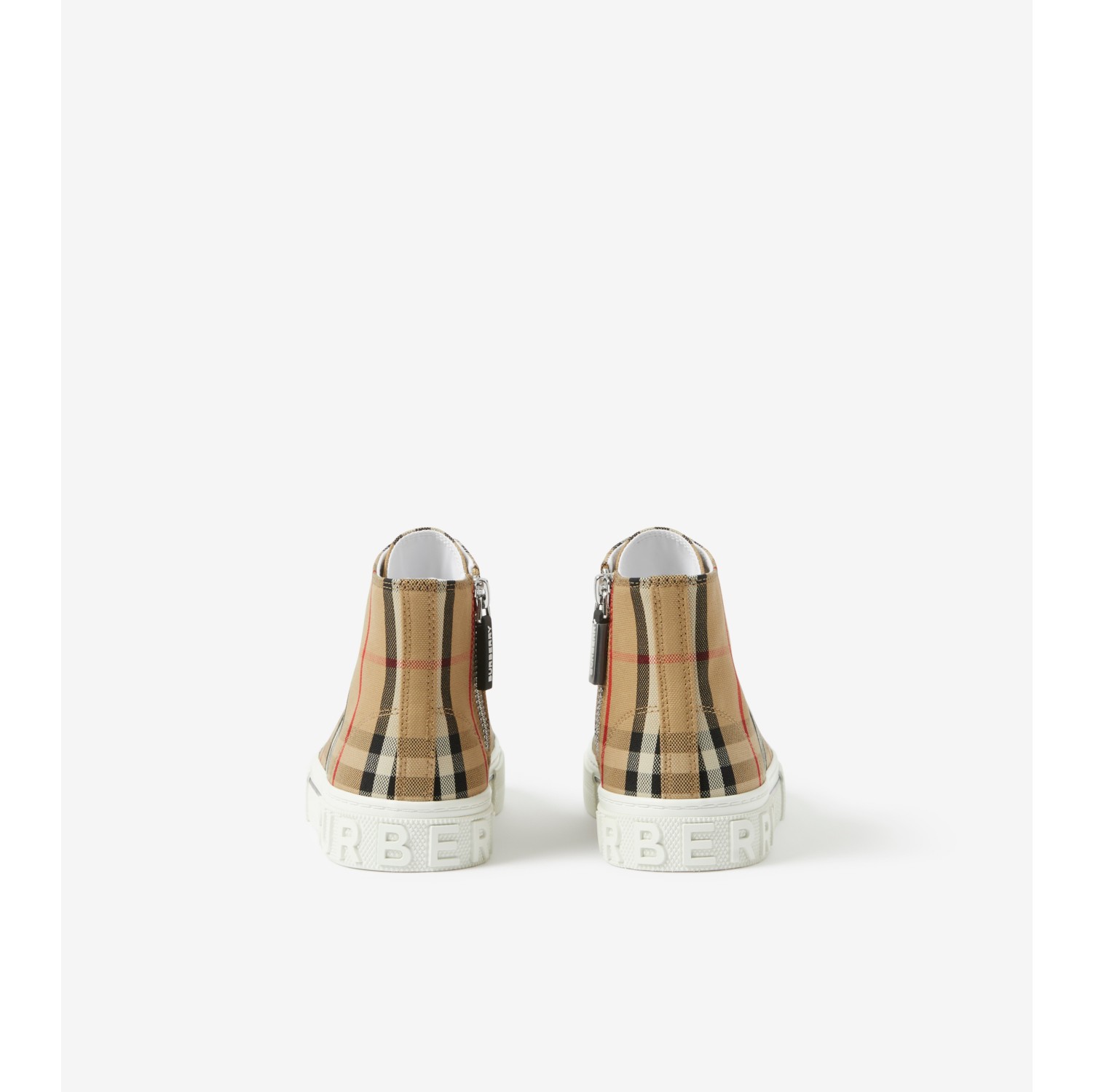 Check Cotton High-top Sneakers in Archive beige - Children | Burberry®  Official