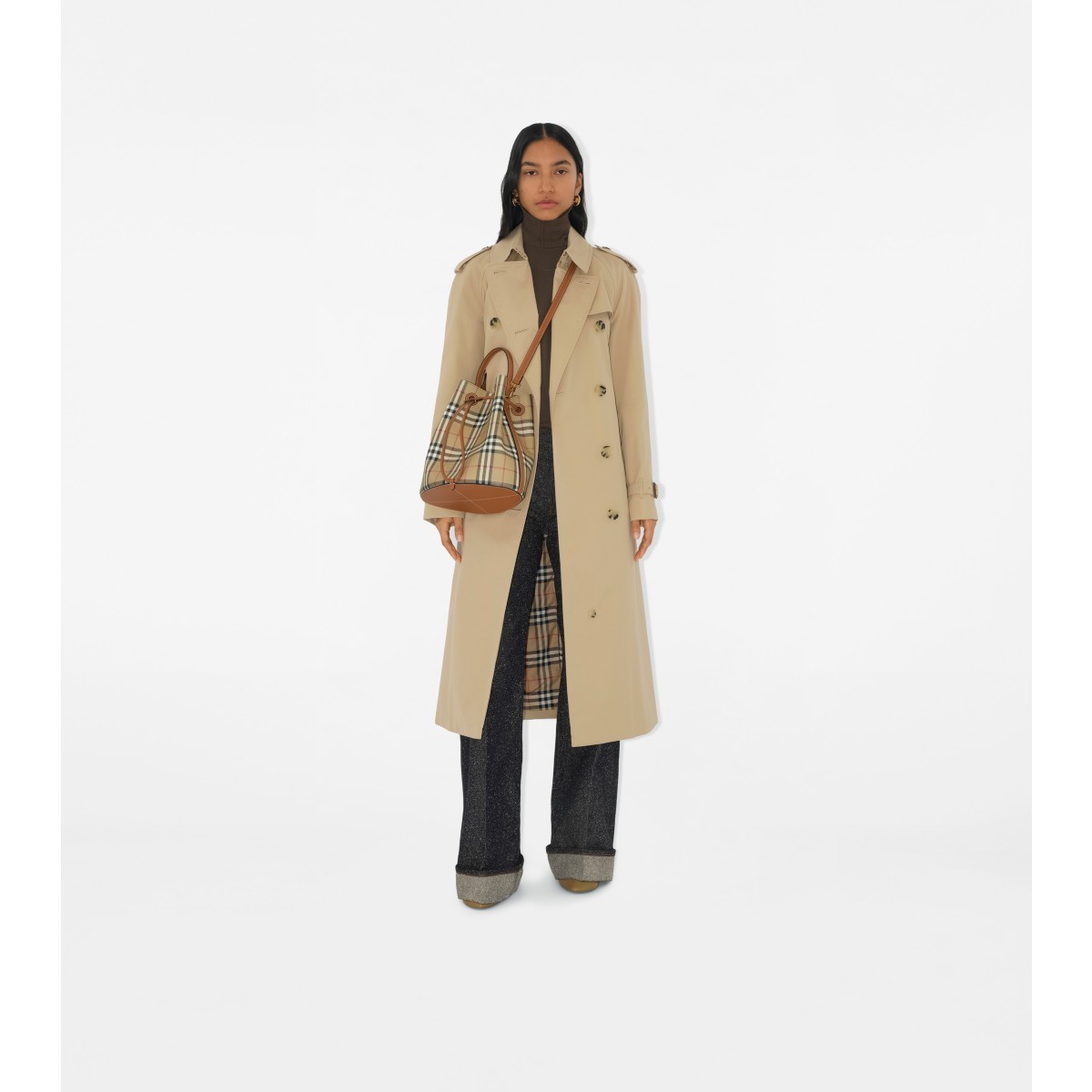  Check Small Bucket Bag