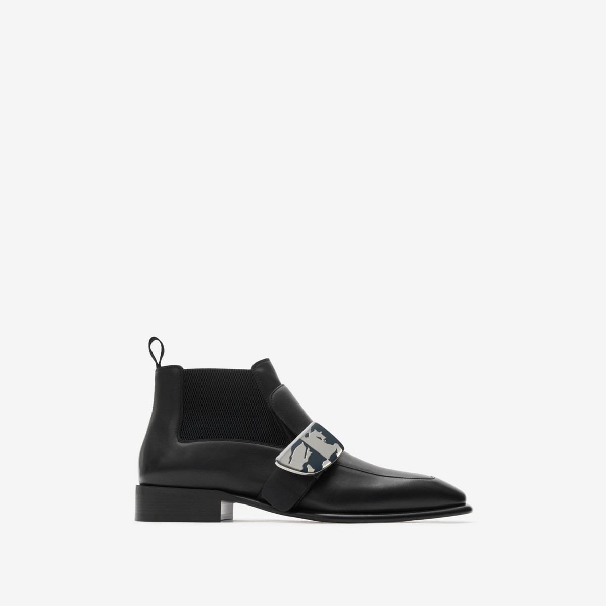 Shop Burberry Leather Shield Chelsea Boots In Black