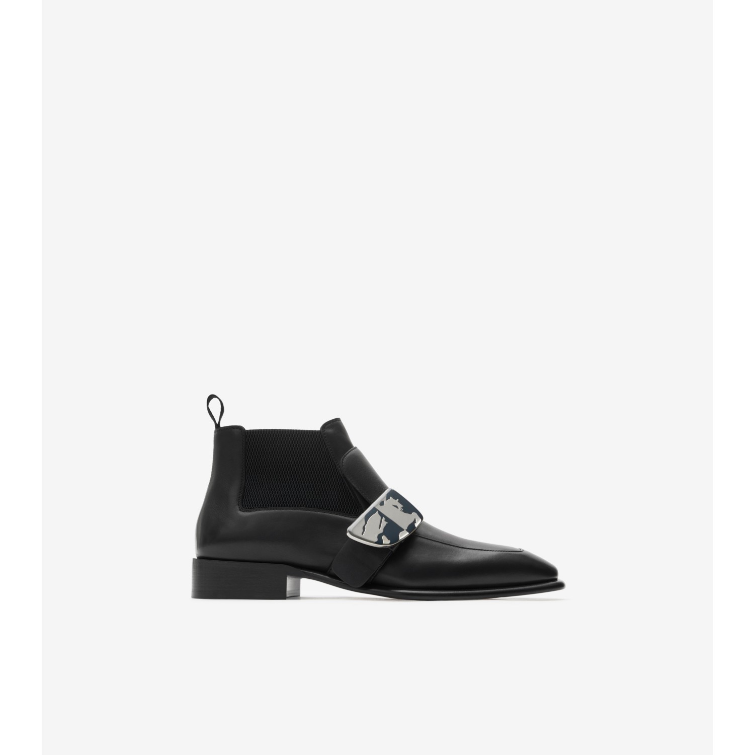 Leather Shield Chelsea Boots in Black - Men | Burberry® Official