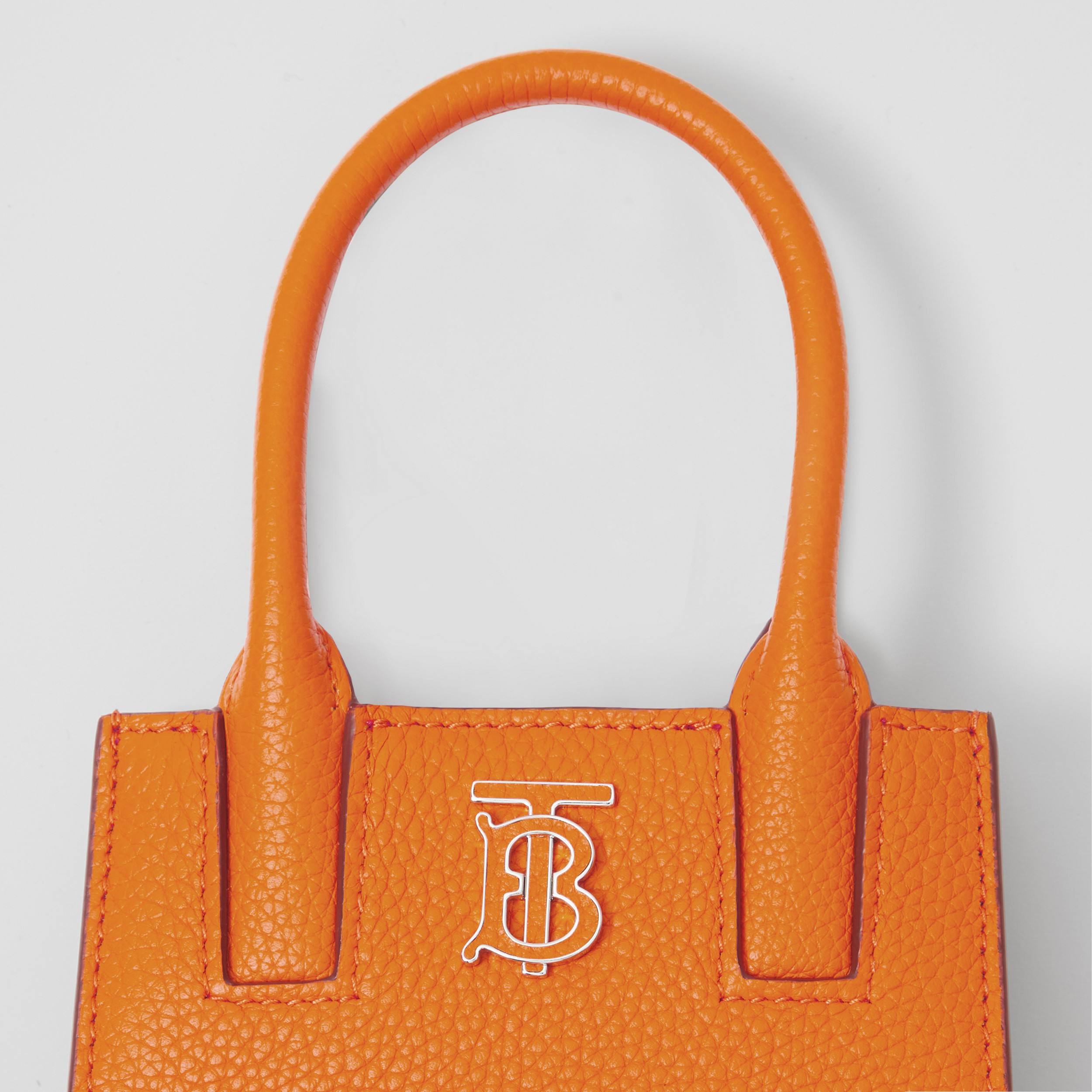 Micro Grainy Leather Frances Tote in Orange - Women | Burberry® Official - 2