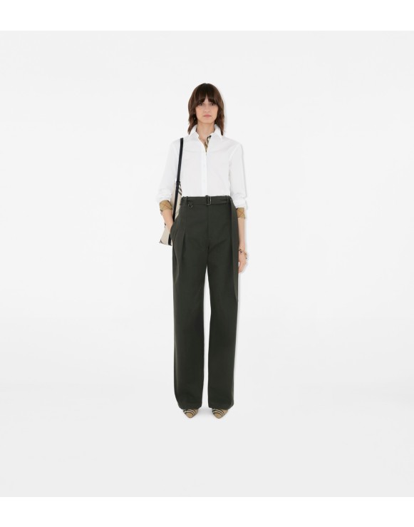 Chemise droite en popeline de coton